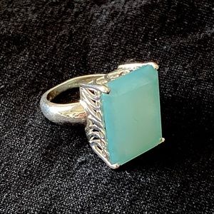 925 Silver Milky Aquamarine Ring/6.5